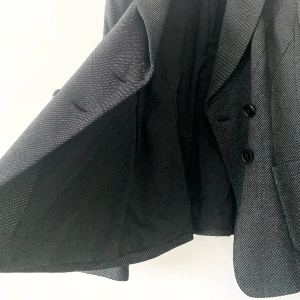 Lafayette 148 Gray Textured Double-Breasted Blazer Jacket Women Sz 8 Academia